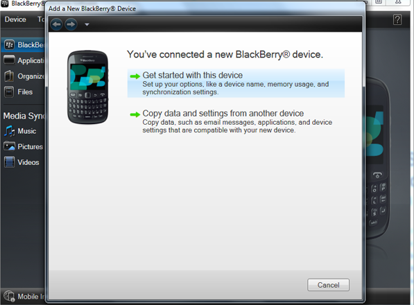 connect blackberry device to the computer 