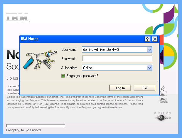 launch Lotus notes application