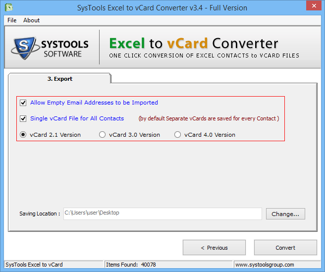 export excel to Gmail contacts