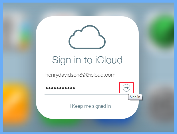 sign into iCloud account
