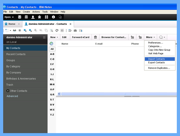 import excel contact to lotus notes 