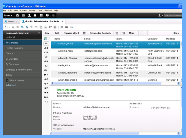 Synchronize VCard Contacts to lotus notes contacts 